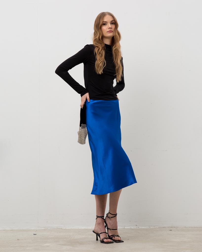Юбка силуэтная, синий
