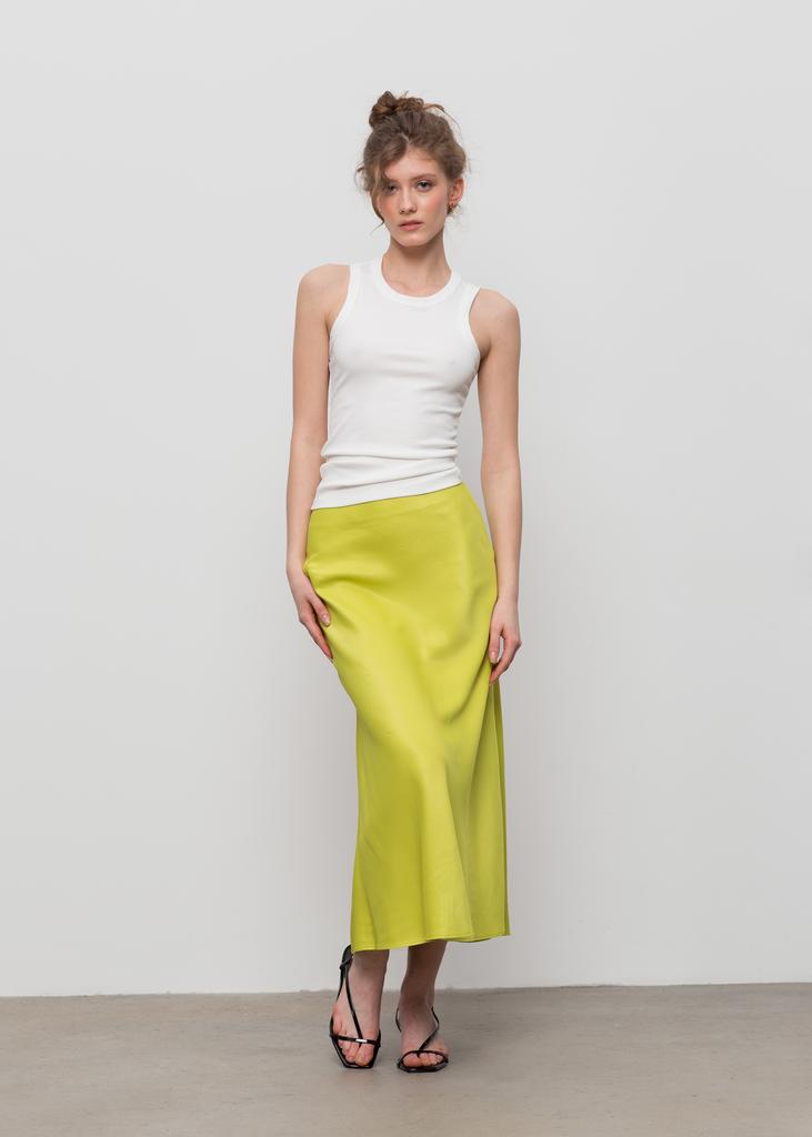 Юбка силуэтная, лайм