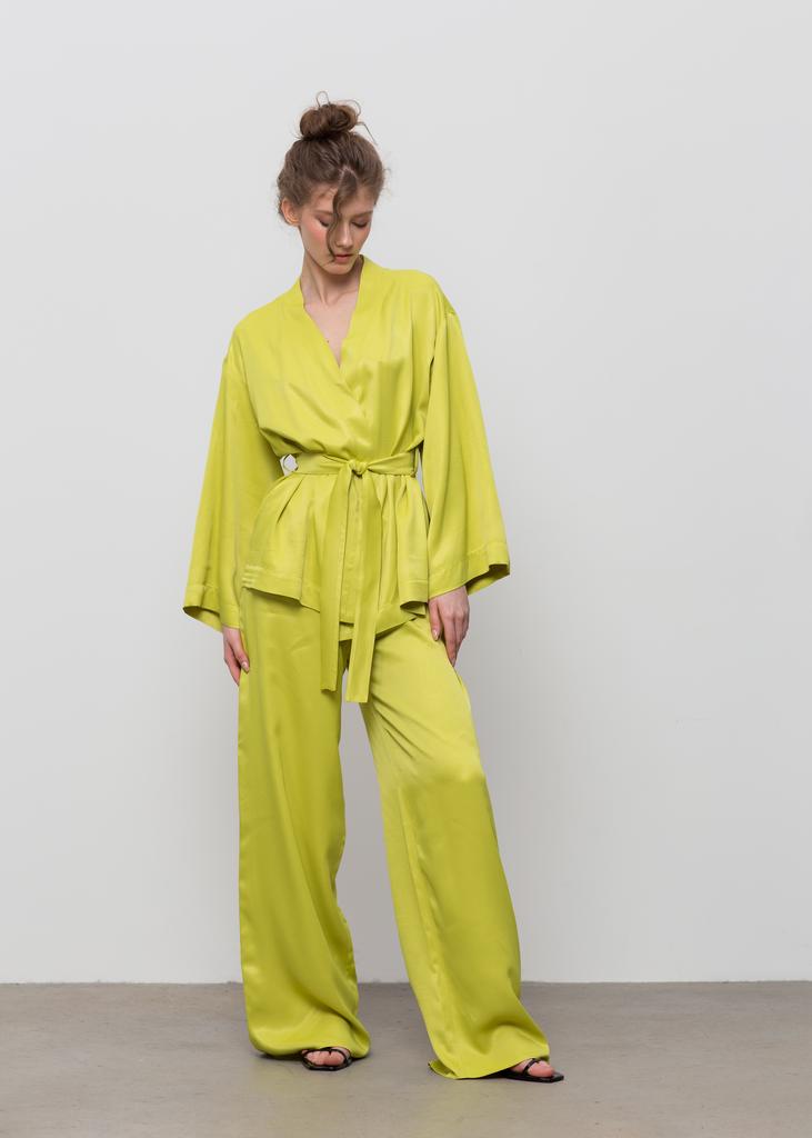 Брюки на резинке, лайм