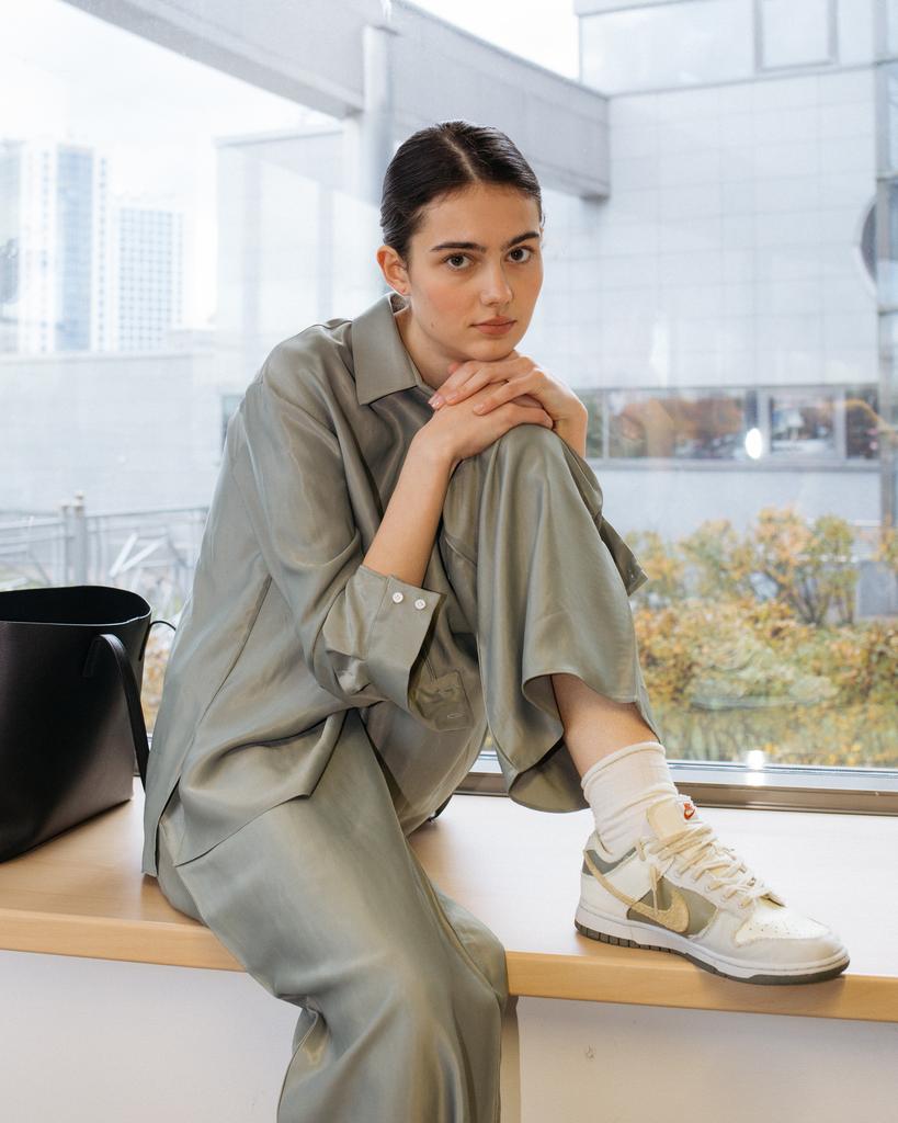 Брюки на резинке, оливка