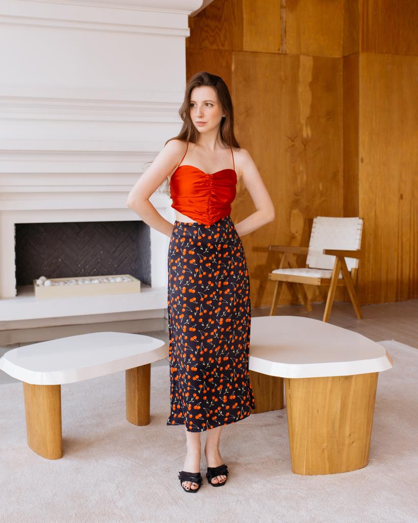 Юбка с вишнями