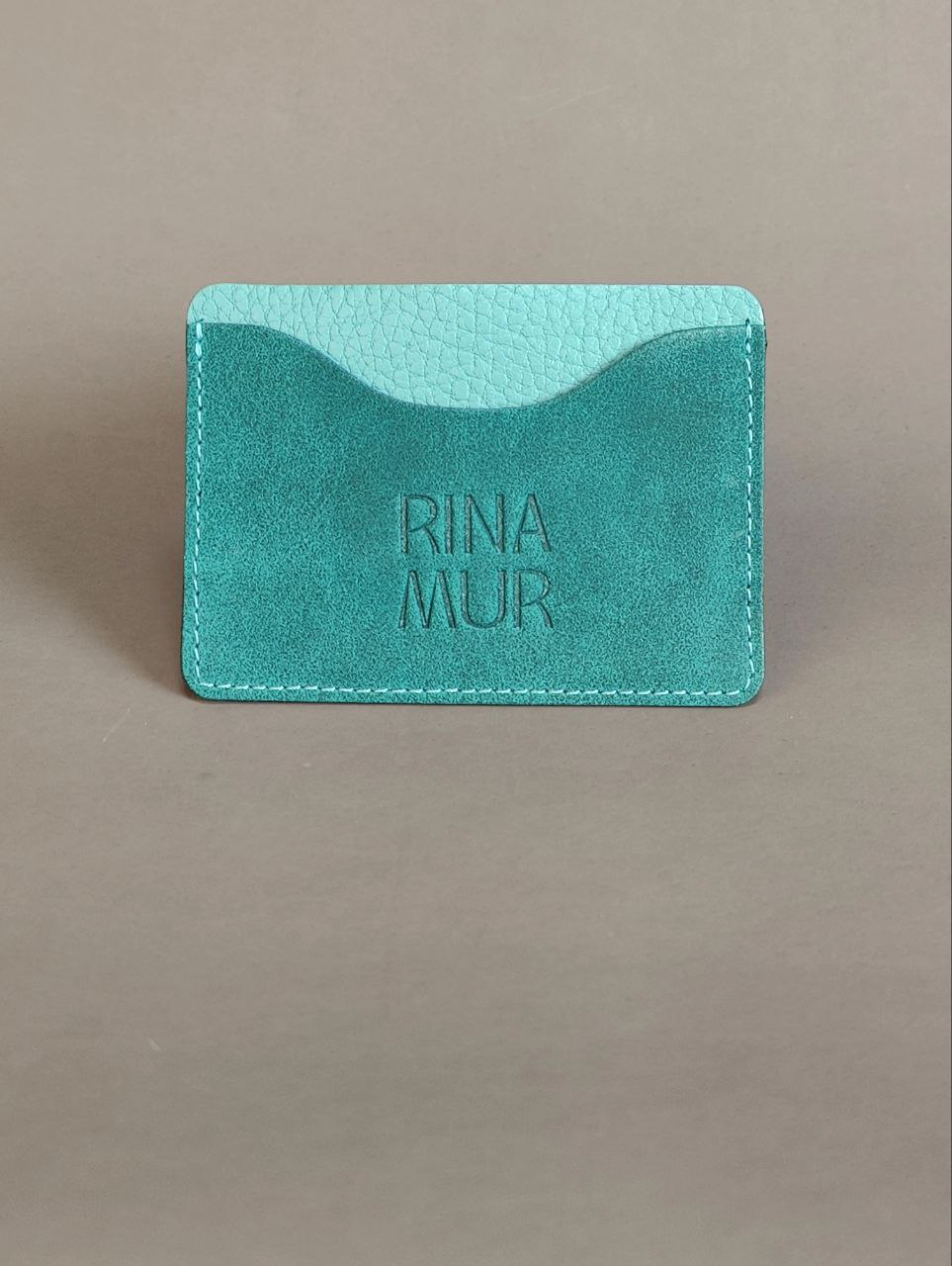 Картхолдер из нубука бирюза + голубой