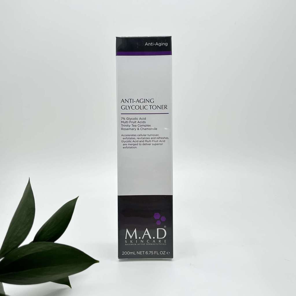 M.A.D SKINCARE Anti Aging Glycolic Toner- Тоник с 7% гликолевой кислотой предотвращающий старение кожи, 200 мл