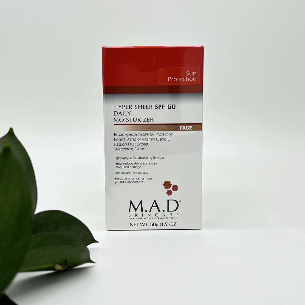 M.A.D SKINCARE Hyper Sheer SPF 50 Daily Moisturizer – увлажняющий крем-основа под макияж с защитой SPF 50, 50 гр