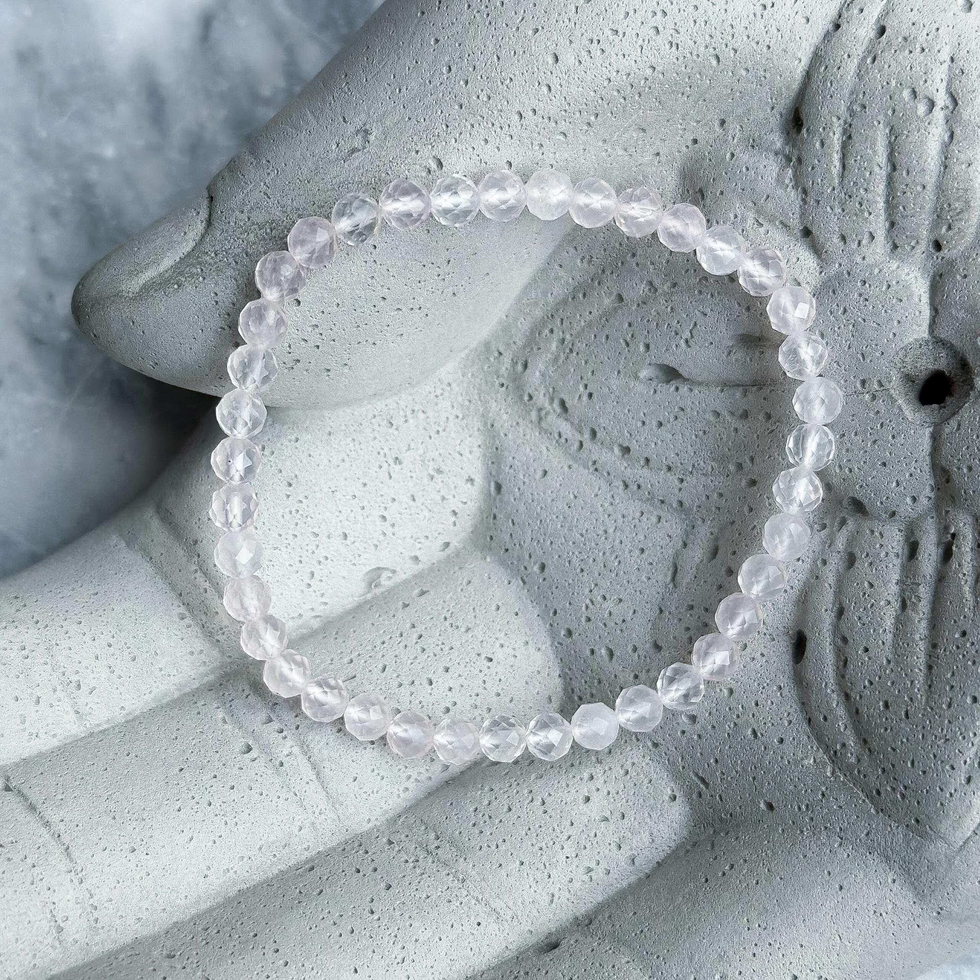 Браслет Ограненный Розовый Кварц