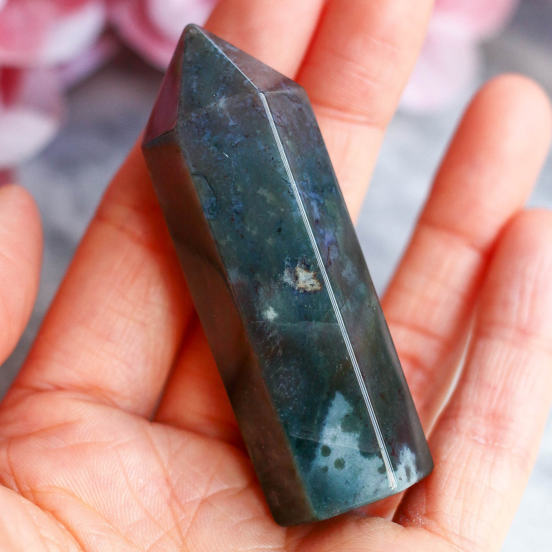 Гелиотроп / Индийский агат в форме кристалла-генератора