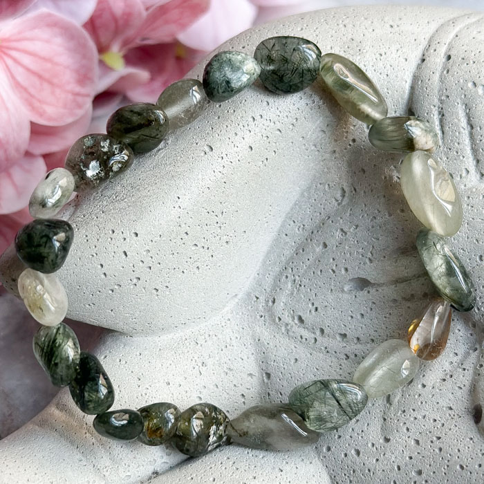 Браслет Кварц с Актинолитом