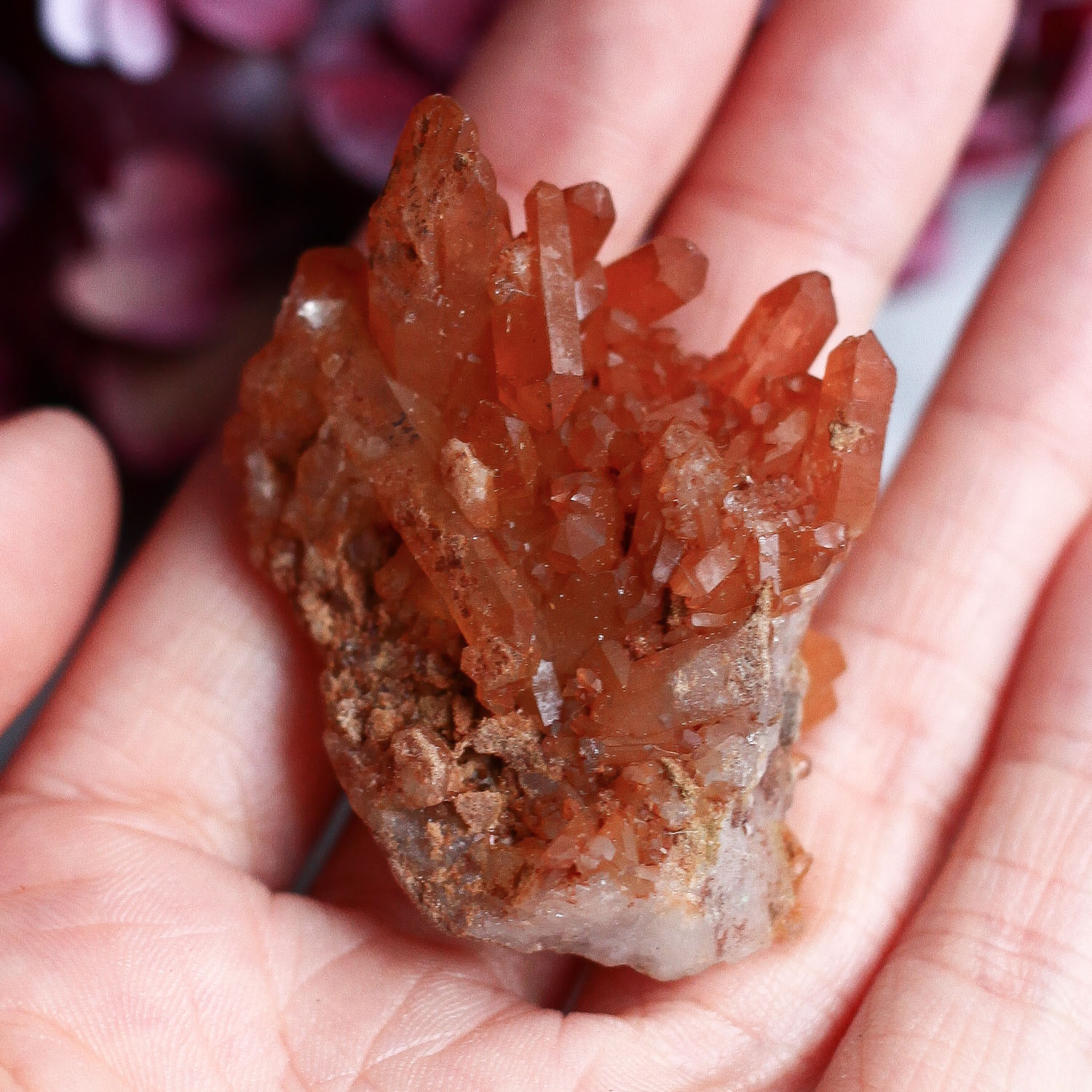 Сросток кристаллов кварца с гематитом