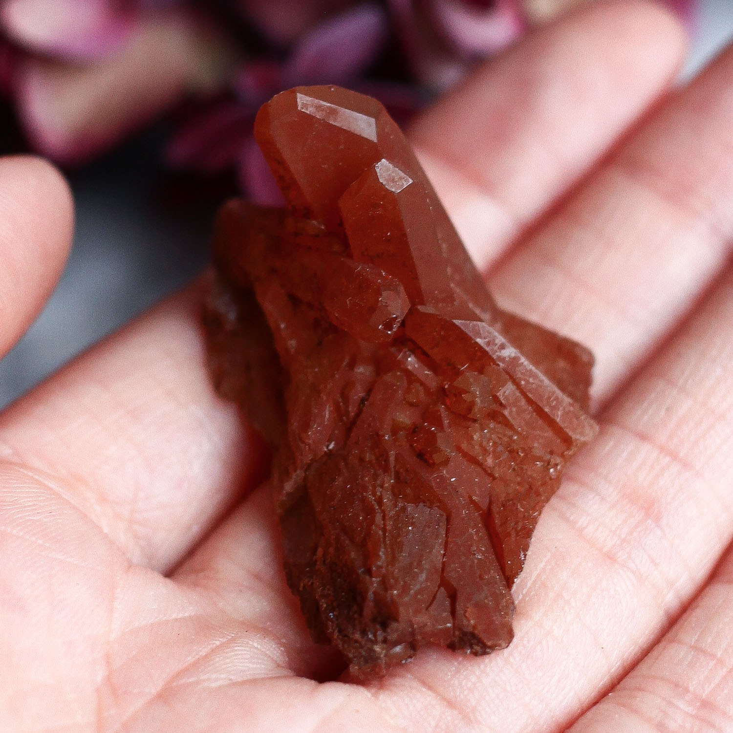 Сросток кристаллов кварца с гематитом