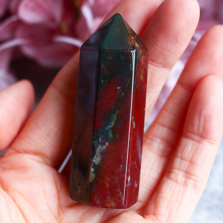 Гелиотроп / Индийский агат в форме кристалла-генератора