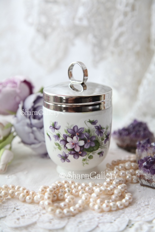 Кодлер Coddler «Wild Violets» Дикие Фиалки. Фарфор Aynsley, Англия.