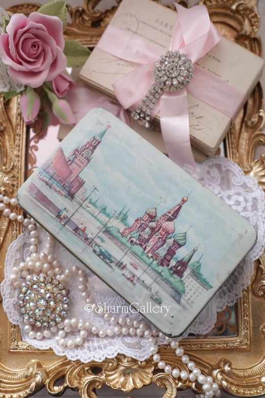 Жестяная банка - коробка Москва Кремль №3. Винтаж, СССР.