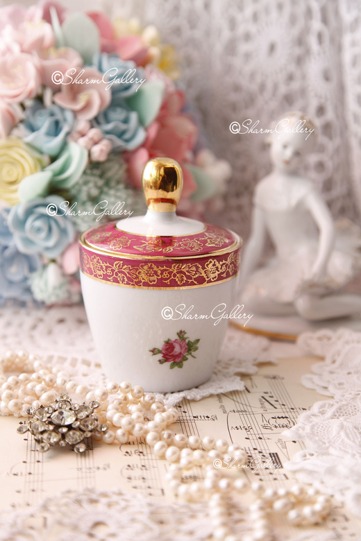 Сахарница - шкатулка "Роза". Фарфор, ГДР.