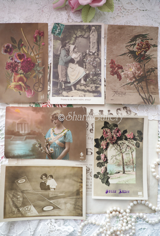 Набор антикварных открыток, Франция, 6шт., №1.