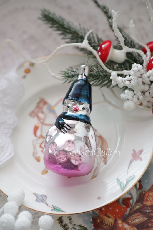 Снеговик. №4. Елочная игрушка СССР.