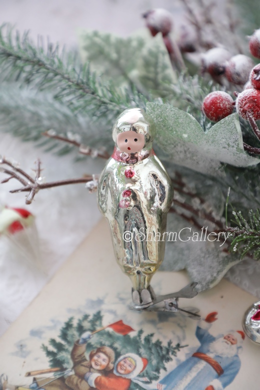 "Ребенок". №5. Редкая, антикварная елочная игрушка, прищепка. СССР.