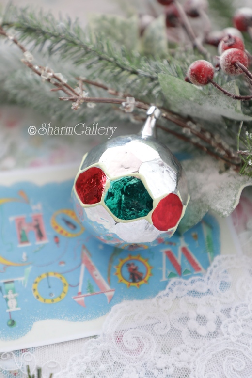 Елочный шар, мяч. №4. Стекло, СССР.