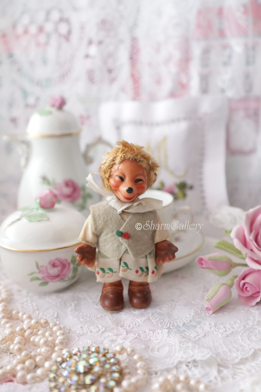 Мекки немецкий еж, ёжик "Девочка". №5.Игрушка ГДР, винтаж.