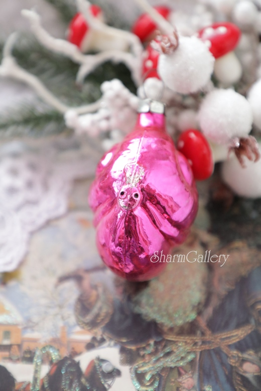 Елочная игрушка "Улитка" №2. Стекло, СССР.