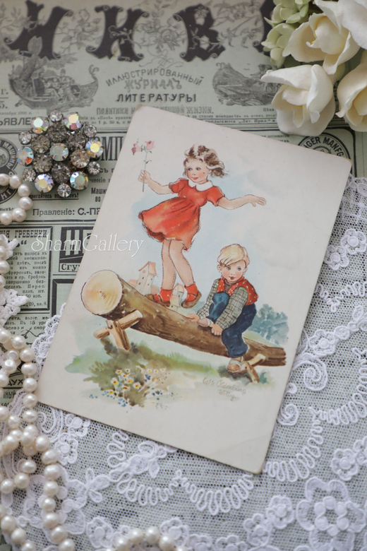 Немецкая открытка "Дети". Винтаж, ГДР.