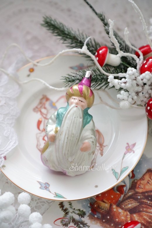 Старик Хоттабыч. №12. Елочная игрушка, стекло, СССР.