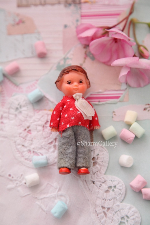 Пупсик девочка 8см., винтаж ГДР.