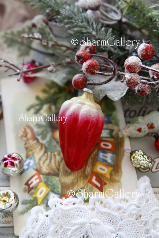 "Перец". Елочная игрушка, СССР. Винтаж.