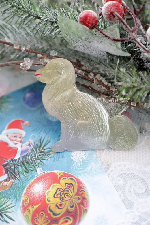 Собака. №2. Картонаж, елочная игрушка СССР.