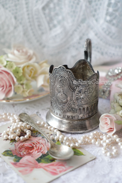 Подстаканник мельхиоровый "Советский космос". №5. CCCP, 1960г., Кольчугино.