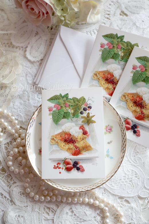 Мини открытка с конвертом "Сладкая", Peter Nielsen.