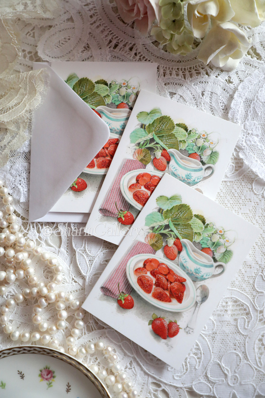 Мини открытка с конвертом "Клубничная", Peter Nielsen.