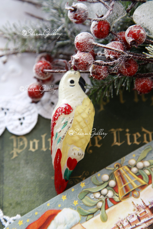 Попугай. Елочная игрушка, СССР.