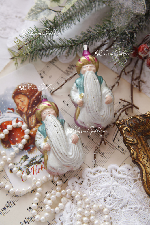 Старик Хоттабыч. №5. Елочная игрушка, стекло, СССР.