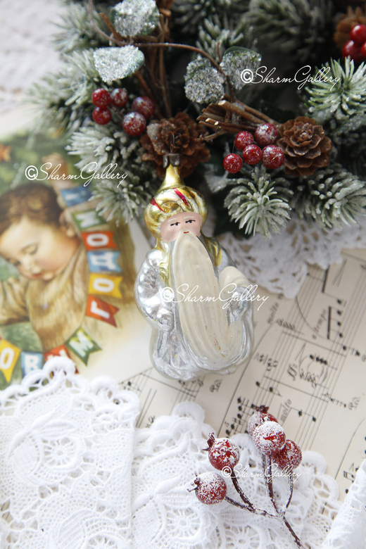 Старик Хоттабыч. №4. Елочная игрушка, стекло, СССР.