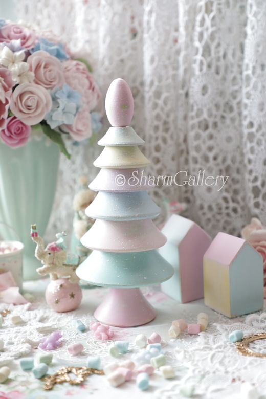 Деревянная пирамидка Елочка. Ручная работа.