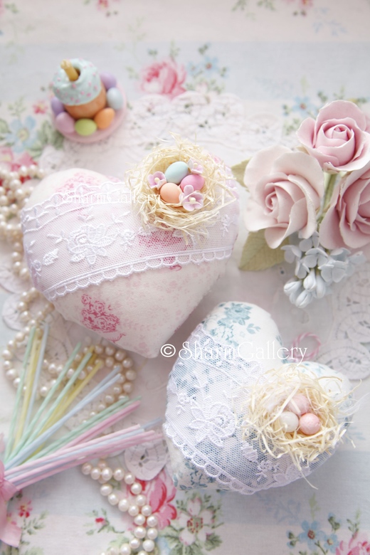 Набор пасхальных сердечек. Ручная работа.
