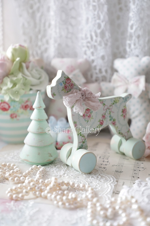 Набор "Собака и елочка". Деревянные игрушки, ручная работа.