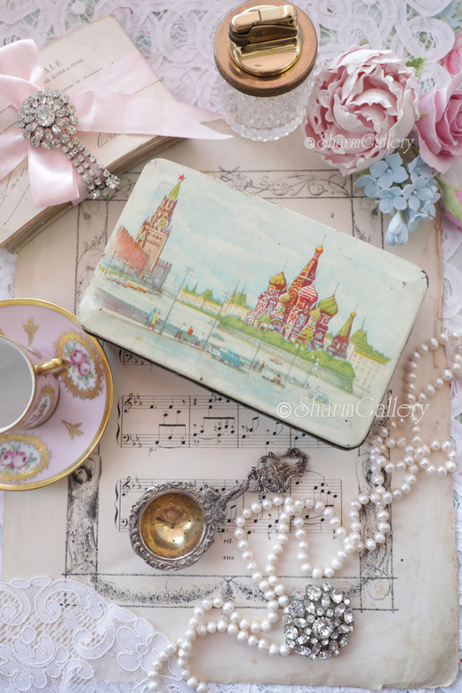 Жестяная банка - коробка Москва Кремль №5. Винтаж, СССР.