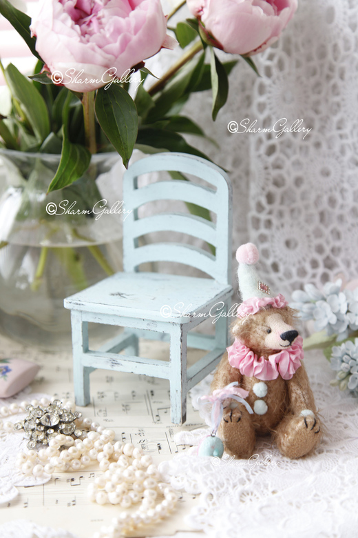 Стульчик "Голубой". Деревянный, кукольный стул.