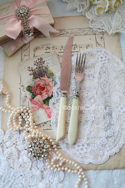 Набор винтажный нож и вилка с бакелитовыми ручками. CCCP,