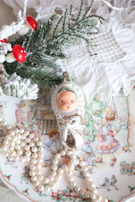 Младенец №4. Винтажная елочная игрушка, стекло СССР.