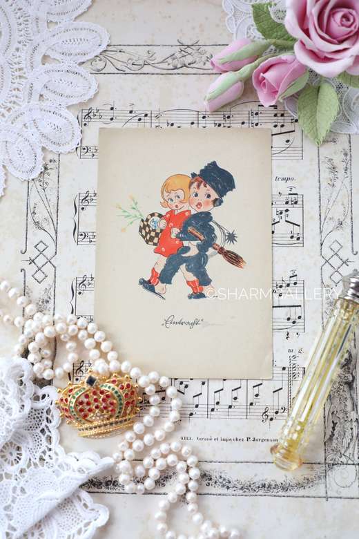 Немецкая открытка серия "Дети" №8. Винтаж, (чистая)