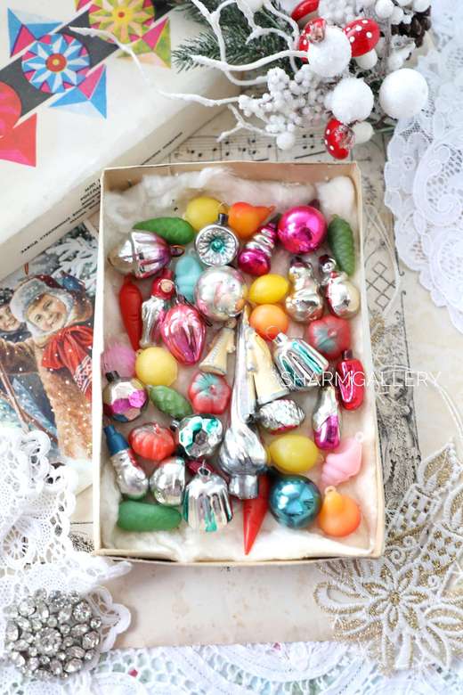 Набор елочных игрушек Малютка №38, 42шт., коробке! СССР.