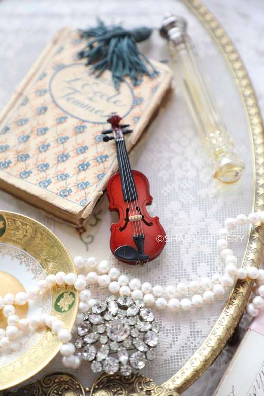 Винтажная игрушечная скрипка, миниатюра. Германия.