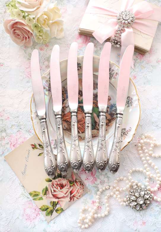 Столовые ножи мельхиор, ЗИШ. Набор №43. CCCP.