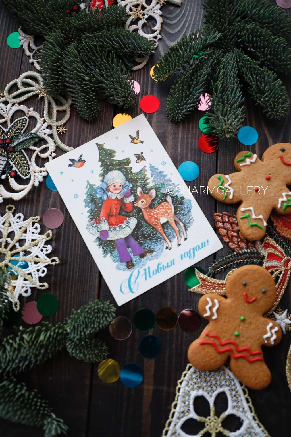 Винтажная открытка №30. "С Новым Годом!". СССР. Худ-к Манилова 1977г. Чистая.