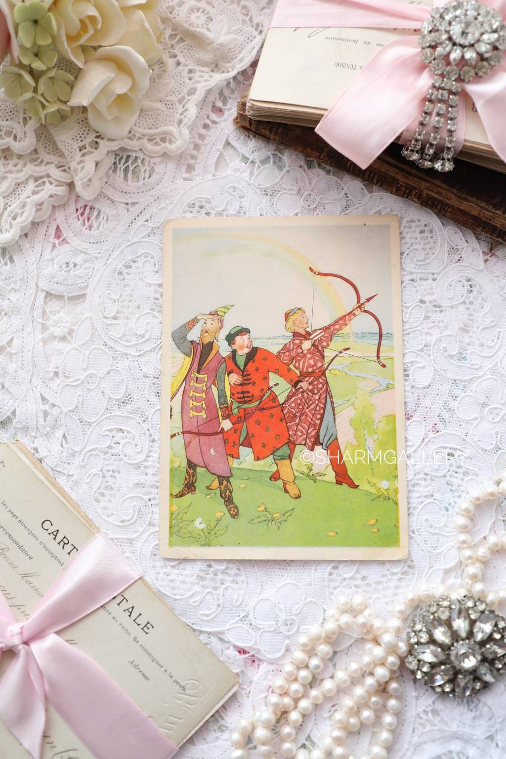 Винтажная открытка №17. "Сказка о царевне - лягушке", худ-к Н.Гольц, чистая. 1950гг., СССР