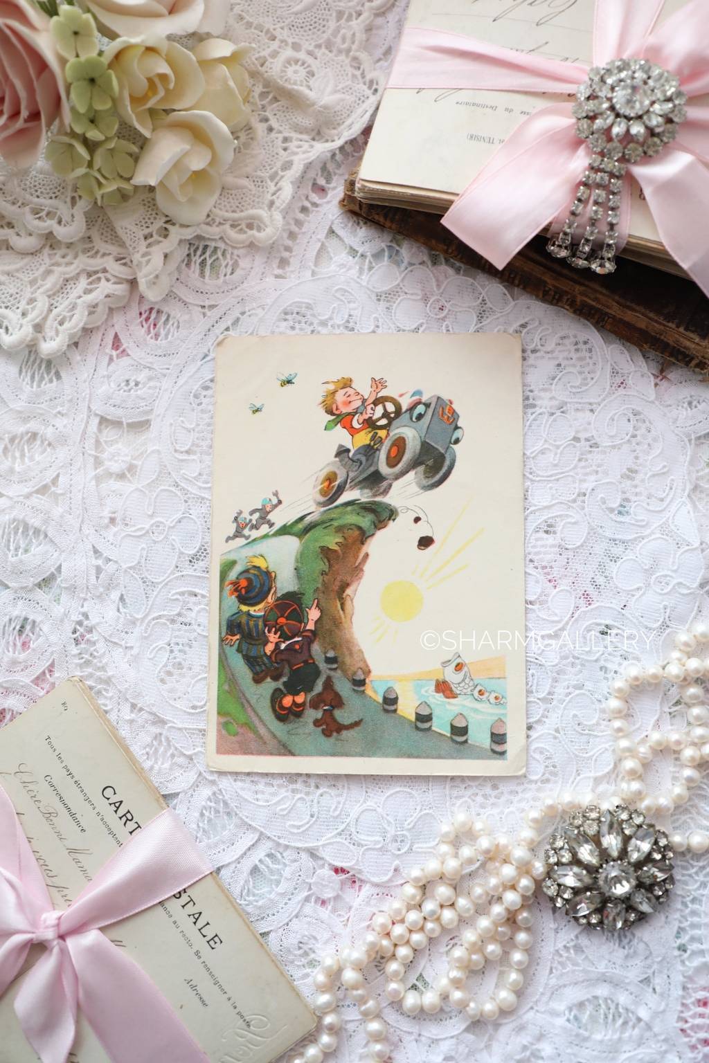 Винтажная открытка №24. "Незнайка Шофер", худ-к Л.В. Владимирский, чистая. 1950-60гг.