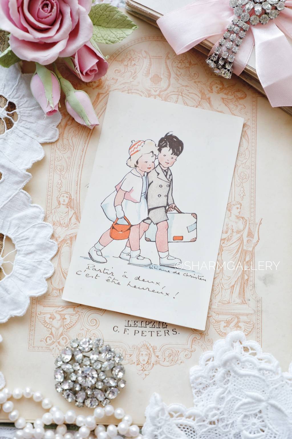 Винтажная открытка №44. Франция, серия "Дети", чистая, 1950гг.