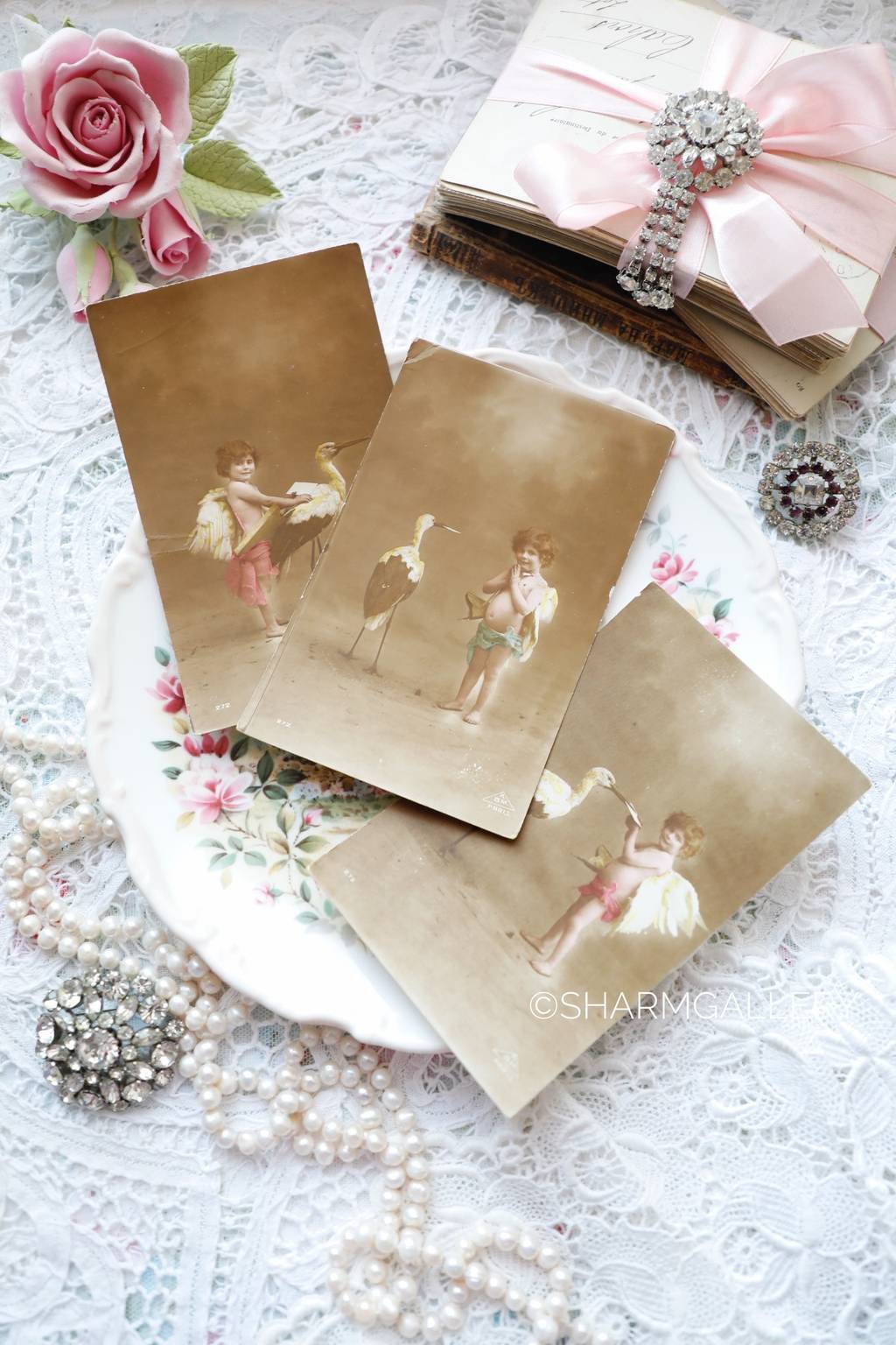 Набор антикварных открыток №45. Франция, подписаны, 1930гг.